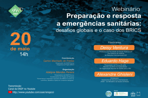 Webinário da ENSP aborda desafios globais diante de emergências sanitárias e caso dos BRICS