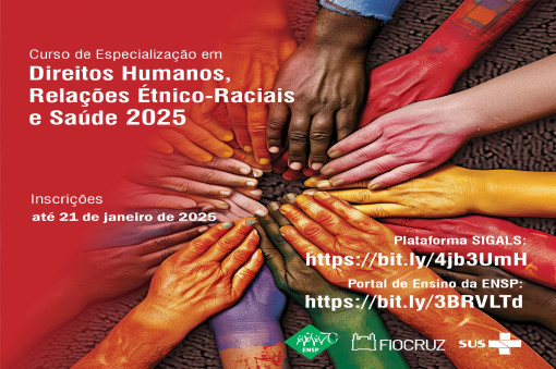 Curso de especialização em Direitos Humanos, Relações Étnico-Raciais e Saúde: inscrições abertas até 21/01